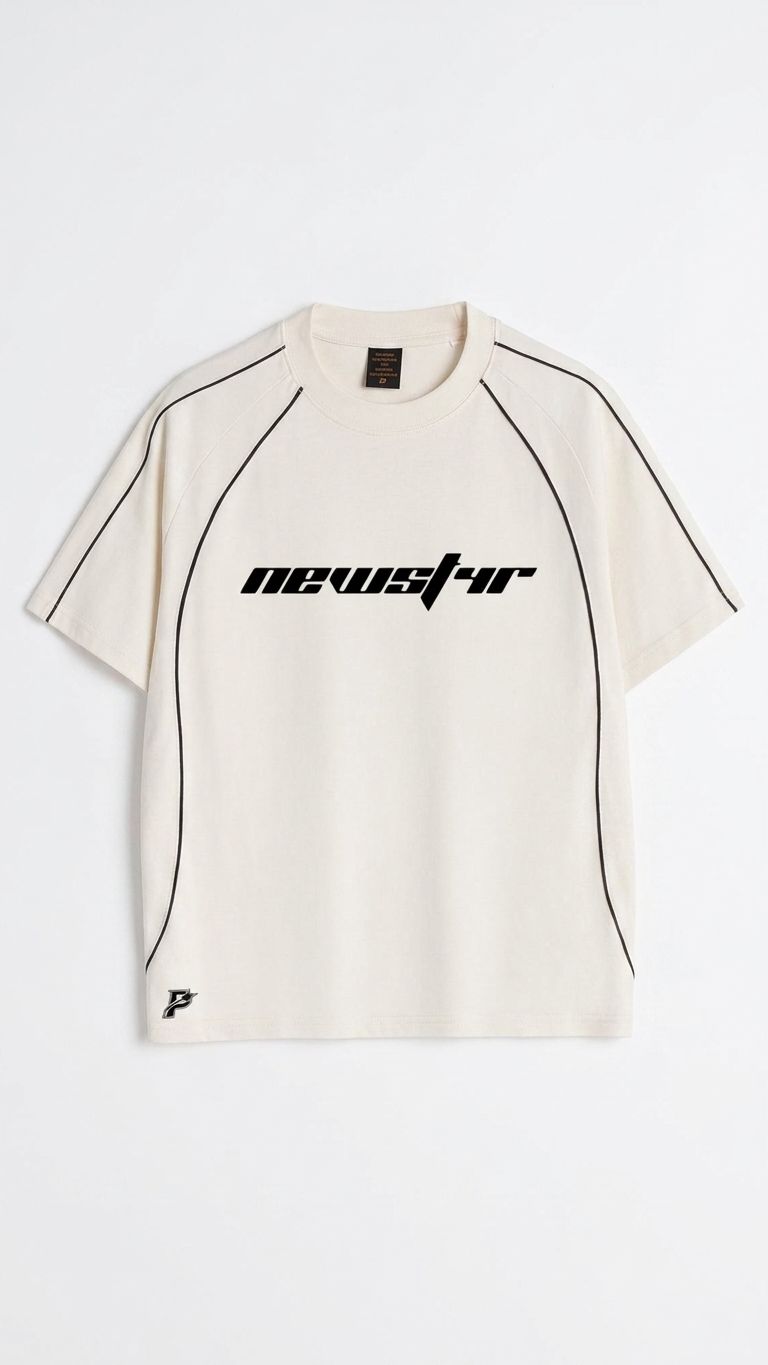 Parallel Newstar Contrast Athletic Tee – Off White